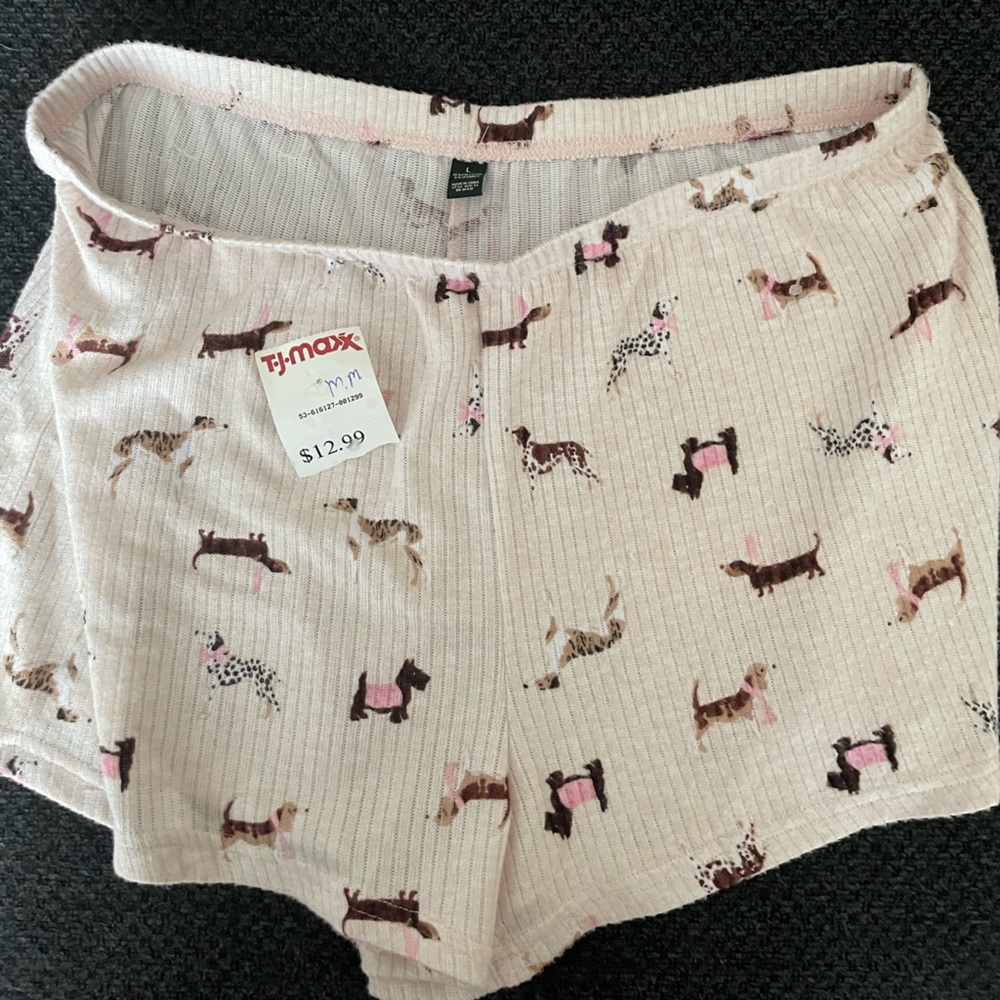 Sleep shorts, puppy print